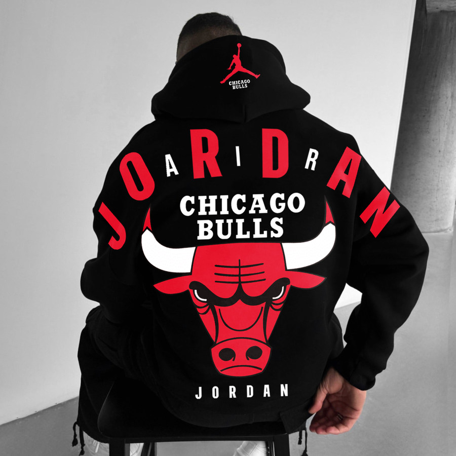   Cotosen Толстовка Oversized Street Style с баскетбольным принтом Bulls Hoodie