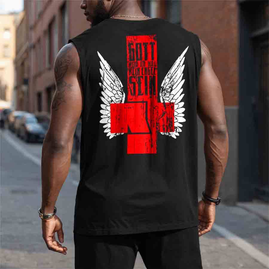 Tank Top  Cotosen Мужская повседневная майка Rammstein Rock Band Wings Vest