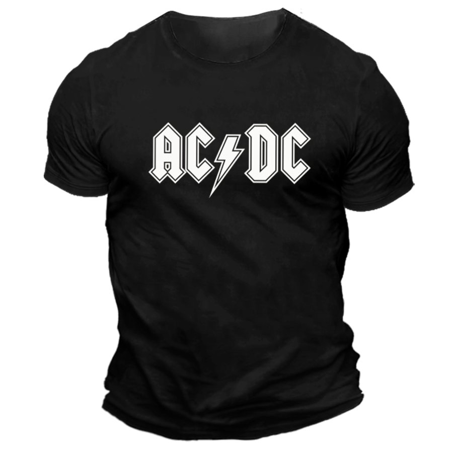 Мужская винтажная футболка ACDC Rock Band Hells Bells с принтом повседневная футболка с короткими рукавами и контрастным цветом с круглым вырезом