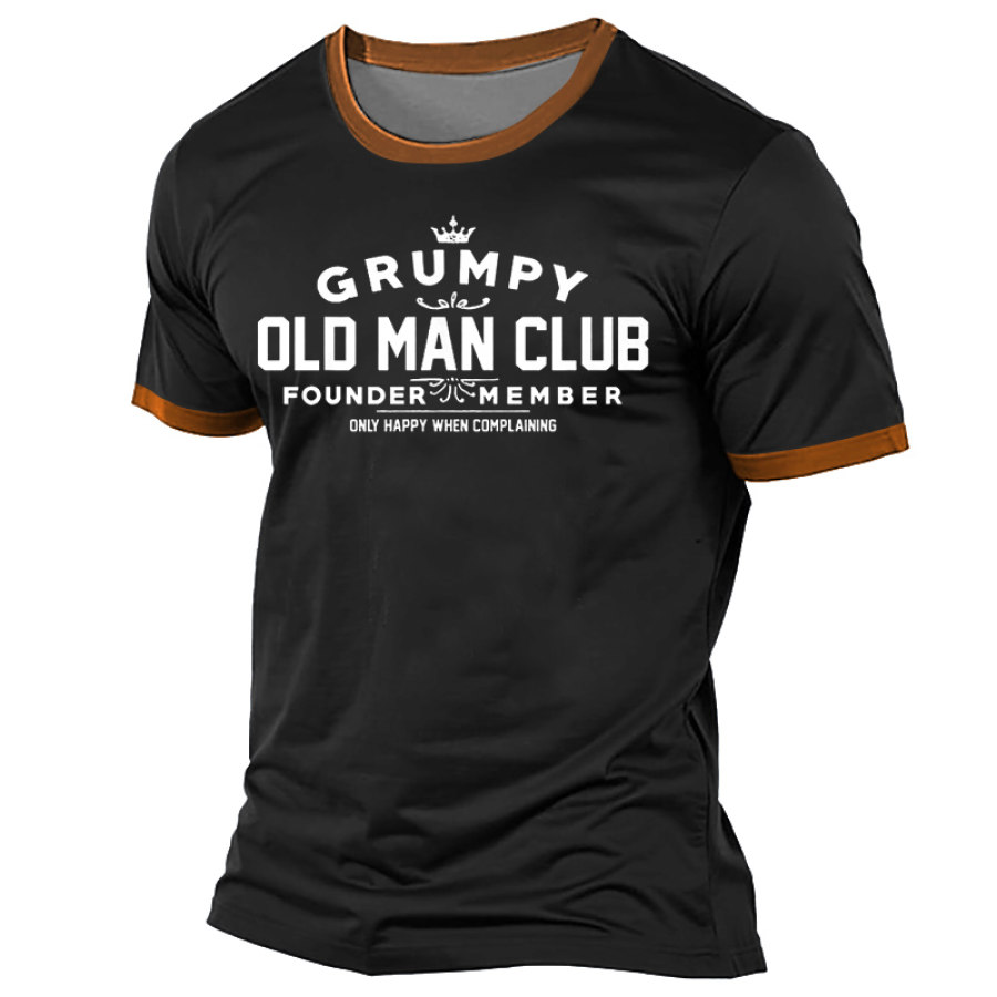 Мужская винтажная повседневная футболка Grumpy Old Man Club с короткими рукавами и круглым вырезом