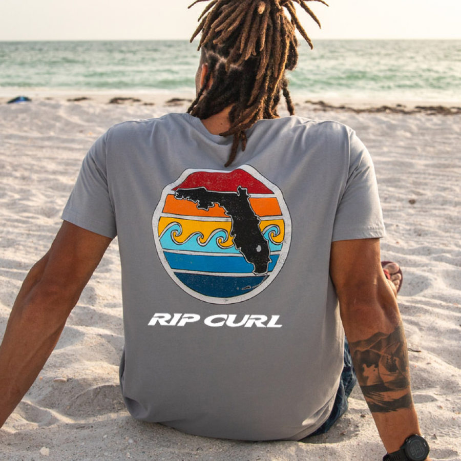 Мужская винтажная футболка с короткими рукавами для серфинга Rip Curl 90-х годов