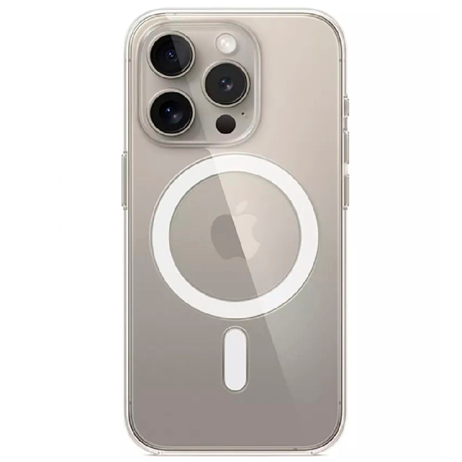 Противоударная накладка Clear Case с MagSafe совместимая с Apple iPhone 15 Pro прозрачная TK