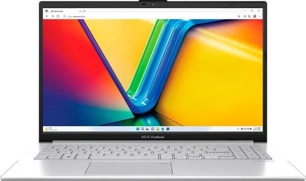 15.6" Ноутбук Asus VivoBook Go E1504F OLED AMD Ryzen 5 7520U 8/512Gb серебро