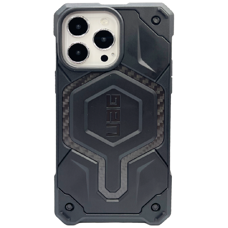 Противоударная пластиковая накладка UAG Monarch Pro MagSafe совместимая с iPhone 14 Pro карбон черная