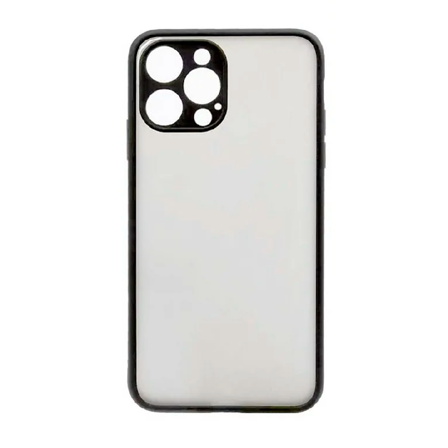 Пластиковая накладка NEW Skin совместимая с iPhone 15 Pro затемненная черный кант