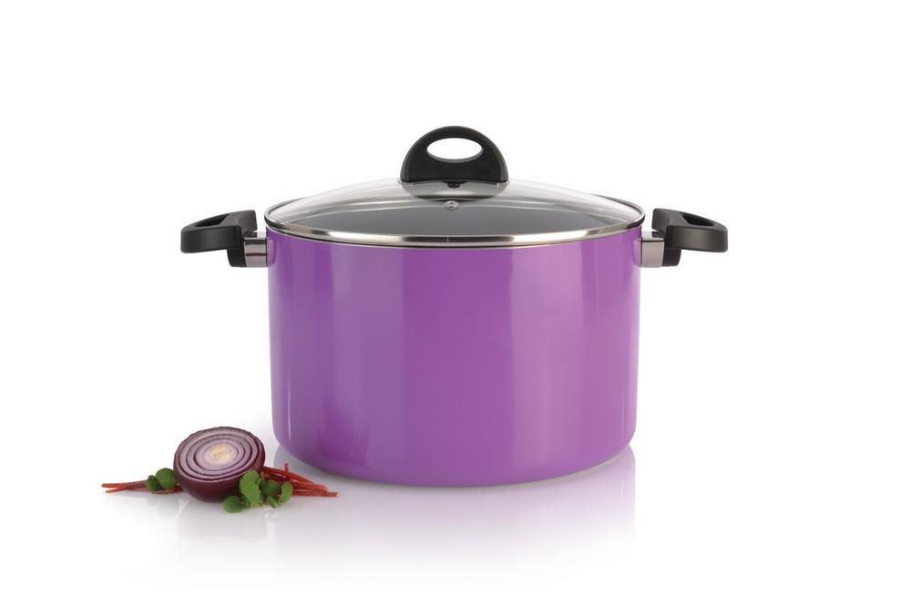  Кастрюля с крышкой 24 см 6,6л фиолетовая Eclipse, BergHOFF