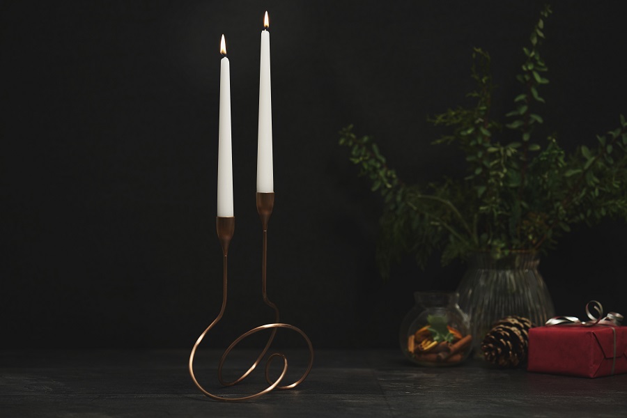Подсвечник Loop медь, Black + Blum