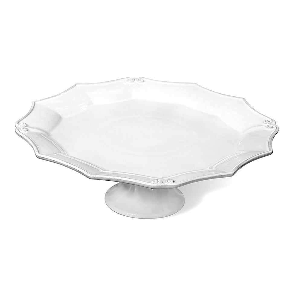 Тортовницы и этажерки  Vinand Тарелка на ножке, Costa Nova, Barroco, White, 36 см