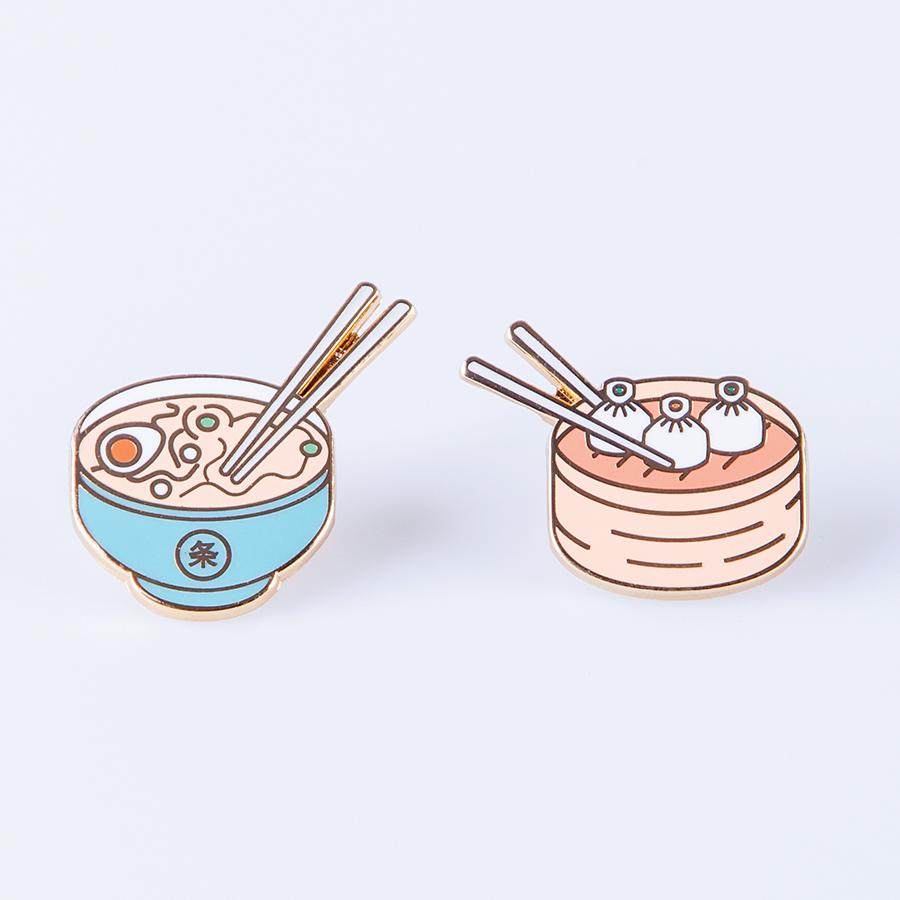 Набор из 2-х металлических булавок pinaholic asian food