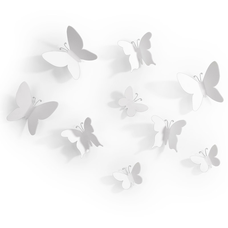 Декор для стен Mariposa 9 элементов белый, Umbra