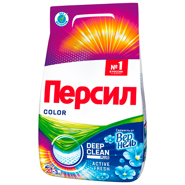 Стиральный порошок Персил Color Deep Clean Свежесть от Вернель автомат для цветного белья 3 кг