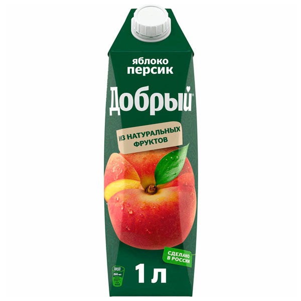 Нектар Добрый персик,яблоко 1 литр