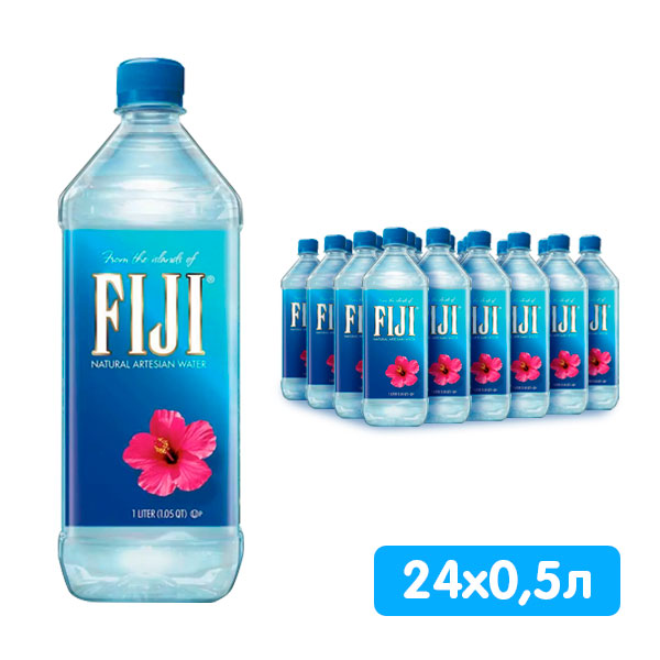   Водовоз Вода Fiji 0.5 литра, без газа, пэт, 24 шт. в уп.