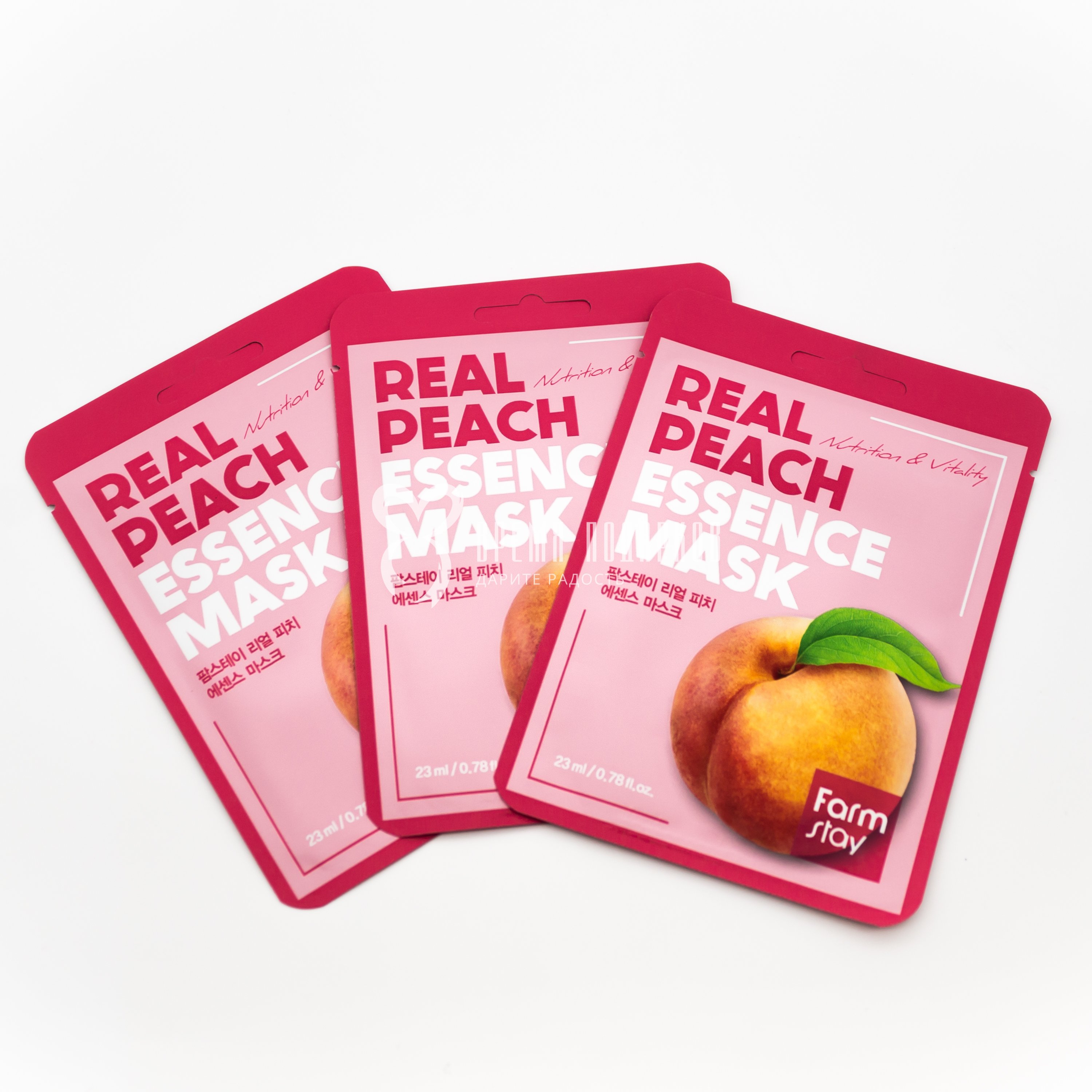 Тканевая маска для лица с экстрактом персика REAL PEACH ESSENCE MASK 23мл