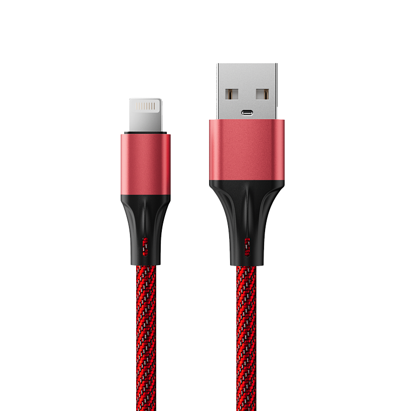  Кабель Accesstyle AL24-F100M USB-Lighting 1м Red+Black