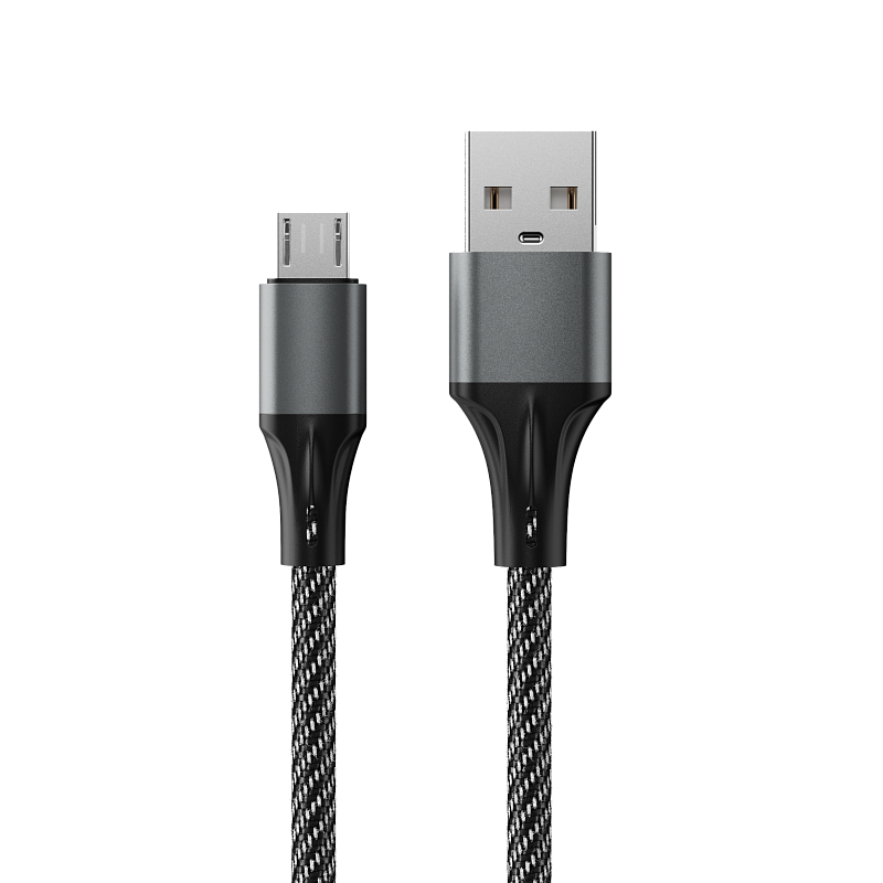 Кабель Accesstyle AM24-F100M USB-Micro USB 1м Black-Gray