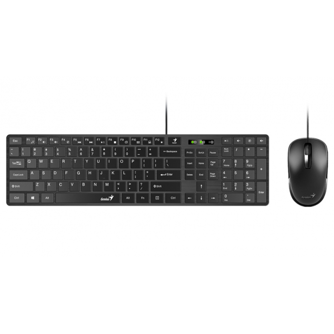 Комплект проводная клавиатура + мышь Genius Slim Star C126 Black