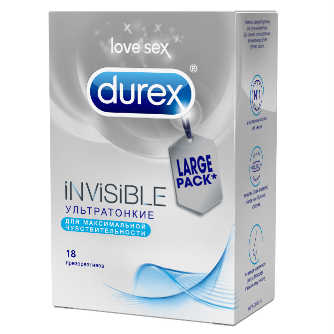  Durex [Дюрекс] Презервативы Invisible ультратонкие 18 шт.