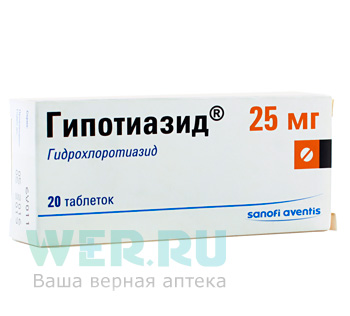   Wer.ru Гипотиазид таблетки 25 мг 20 шт.
