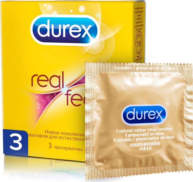  Durex Презервативы RealFeel 3 шт.