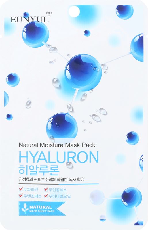 Уход за кожей лица  Wer.ru Eunyul [Ун-юл] Маска тканевая для лица с гиалуроновой кислотой 22 мл Natural Moisture Mask Pack Hyaluron