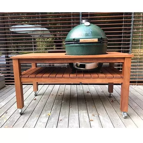  Керамический гриль Big Green Egg XL со столом из дуба зеленый 61см