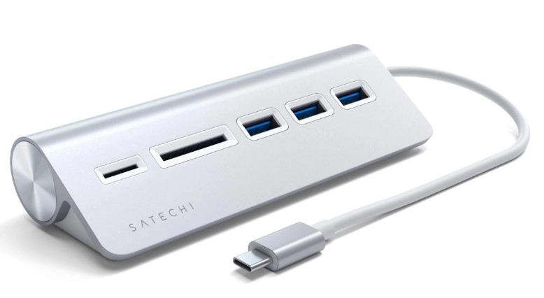 Док-станция Satechi Type-C Aluminum USB 3.0 Hub and Card Reader (3xUSB 3.0, SD, micro-SD) Серебристый ST-TCHCRS