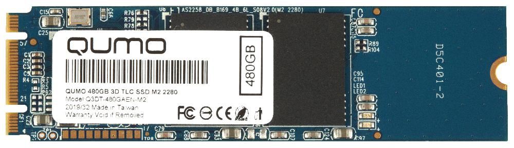   Alt Del Внутренний SSD-накопитель Qumo Novation 480GB, M.2 2280, SATA-III, 3D TLC, Черный Q3DT-480GAEN-M2