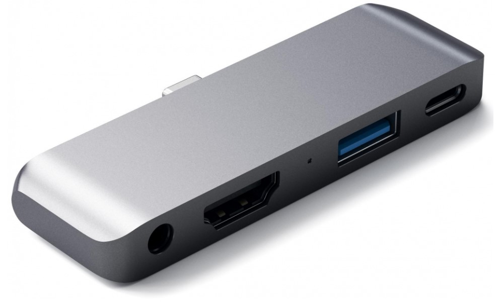 Док-станция Satechi Aluminum Type-C Mobile Pro Hub Adapter для iPad Pro 2018 (USB 3.0, HDMI, USB Type-C, Mini jack), Серый ST-TCMPHM