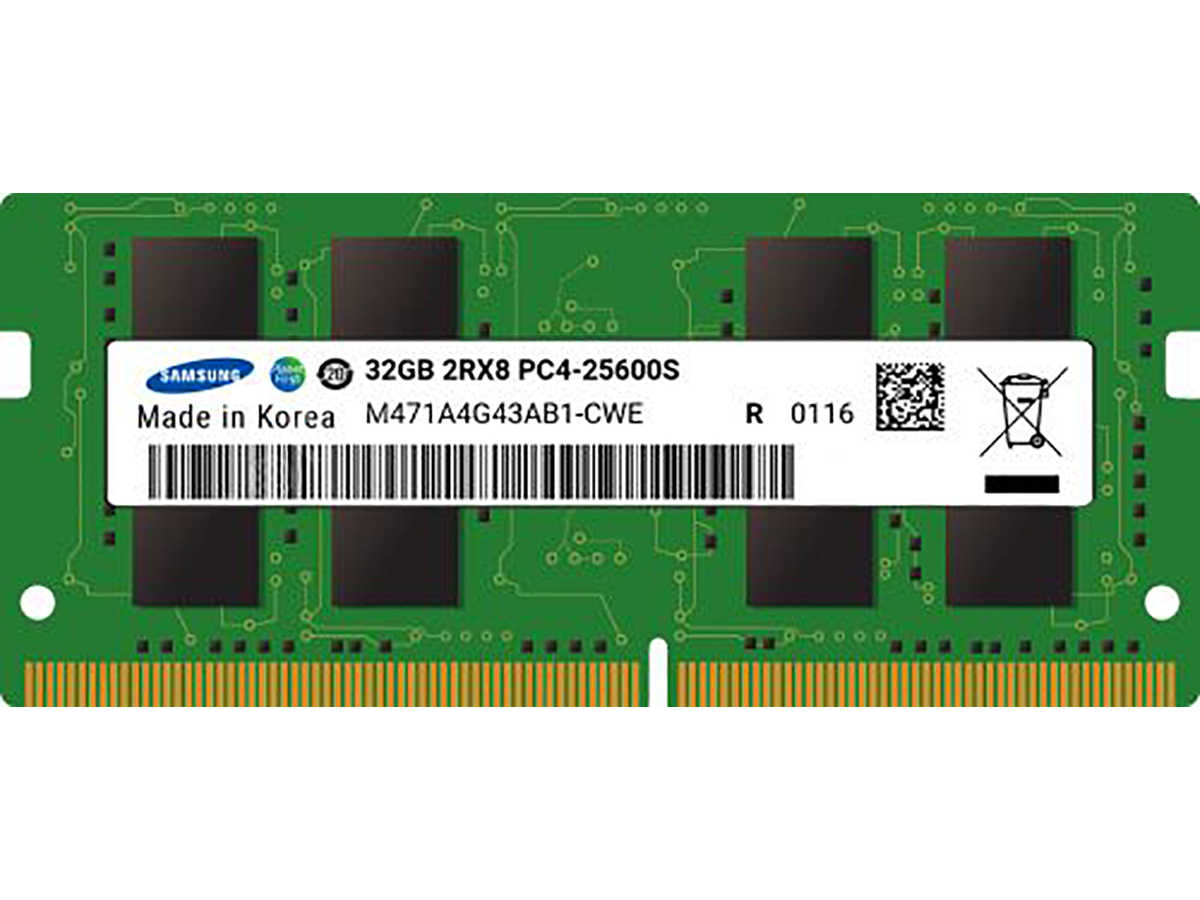 Модуль памяти Samsung SO-DIMM DDR4 32ГБ PC4-25600, 3200MHz 1.2V, CL19, 260-pin M471A4G43AB1-CWED0