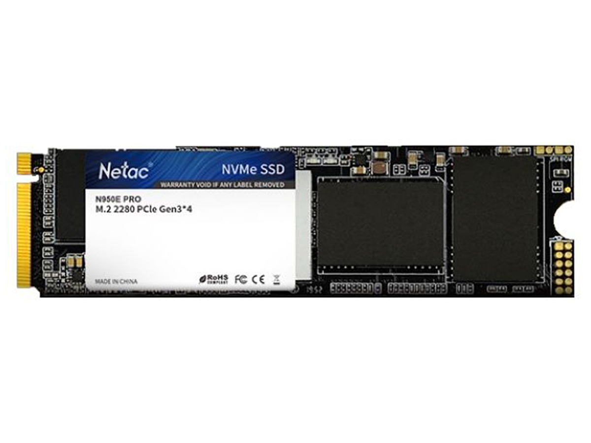Внутренний SSD-накопитель Netac N950E Pro 1TB M2 2280, PCIe Gen3 x4, NVMe, 1.3, 3D NAND, Черный NT01N950E-001T-E4X