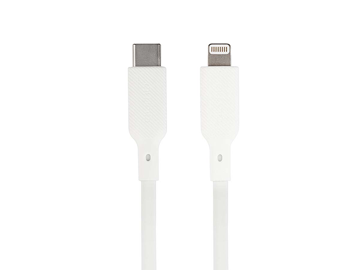 Кабель QUMO, MFI С94, USB Type-C - Lightning, 2.2A, 1м, Силикон, Белый 32995