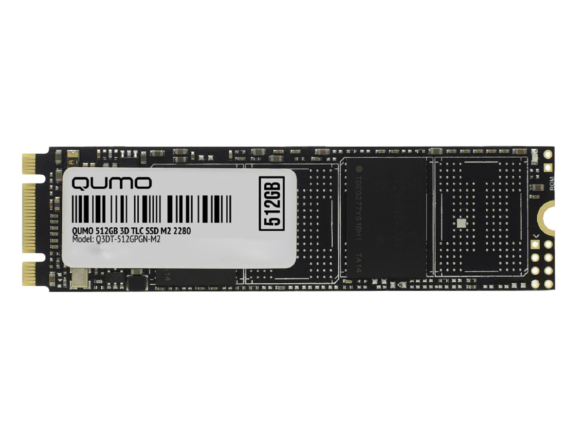   Alt Del Внутренний SSD-накопитель Qumo Novation 512GB, M.2 2280, SATA-III, 3D TLC, Черный Q3DT-512GPGN-M2