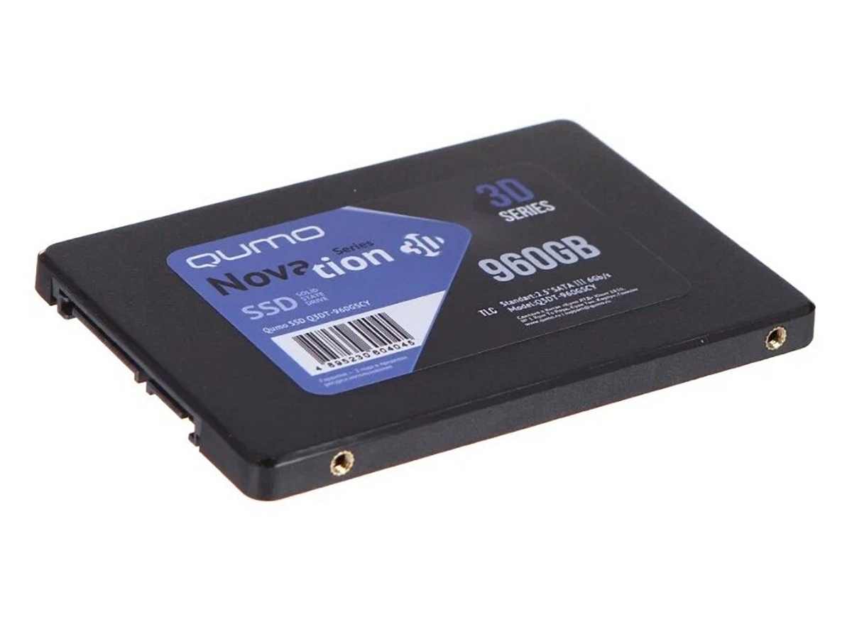   Alt Del Внутренний SSD-накопитель Qumo Novation 960GB 2,5” SATA-III, 3D TLC, Черный Q3DT-960GSCY