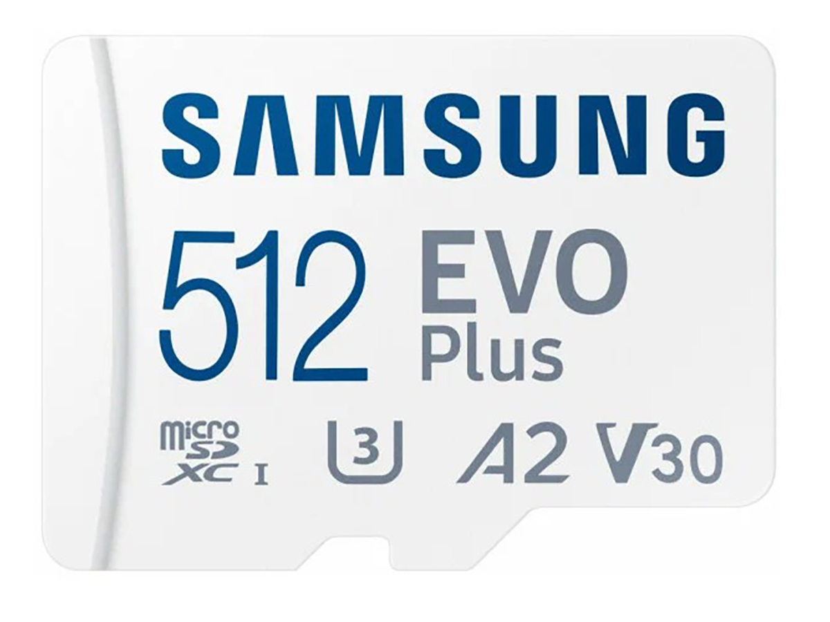  Карта памяти Samsung microSDXC 512GB EVO PLUS microSDXC Class 10 UHS-I, U3 + SD адаптер MB-MC512KA/KR