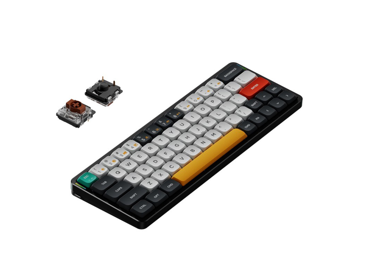 Клавиатура беспроводная механическая Nuphy AIR60, low profile gateron Brown Switch, Bluetooth, RGB подсветка, 2500мАч, Серый/Белый AIR60-SG3-F