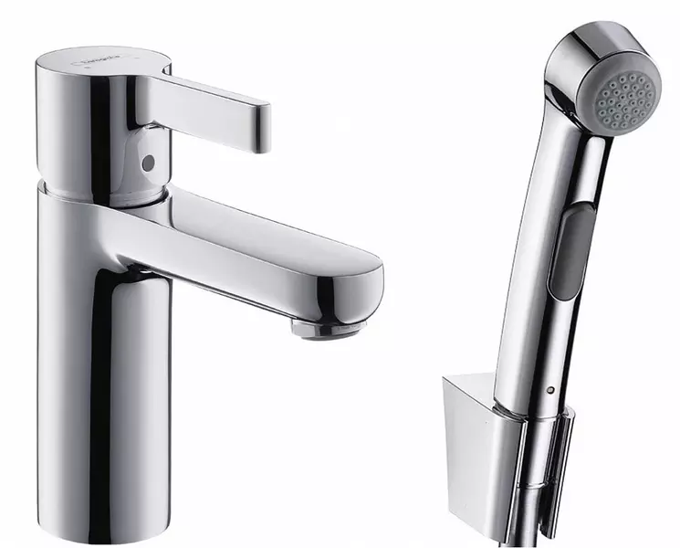 Смеситель для раковины с гигиеническим душем «Hansgrohe» Metris S 31160000 хром