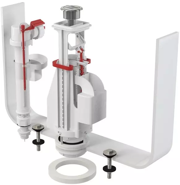  Комплект арматуры для бачка унитаза «AlcaPlast» SA08S 1/2Chrom с двойной кнопкой,с нижней подводкой