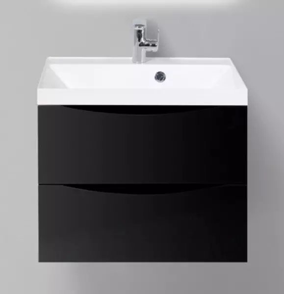 Тумба с раковиной «Belbagno» Marino 60 (BB600/450-LV-MR-AST) подвесная Nero Lucido