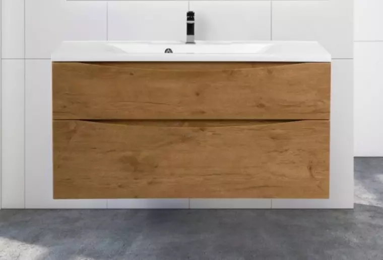 Тумба с раковиной «Belbagno» Marino-H60 110 (BB1100/450-LV-MR-PR 110/45) подвесная Rovere Nature