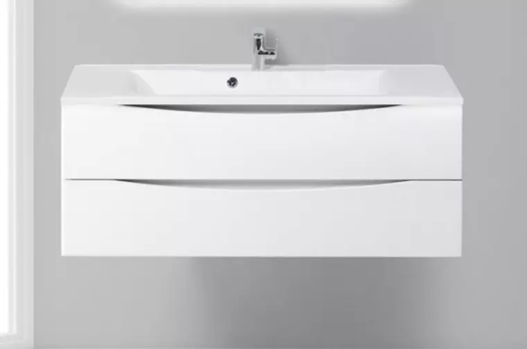 Тумба с раковиной «Belbagno» Marino 110 (BB1100/450-LV-MR-PR 110/45) подвесная Bianco Lucido