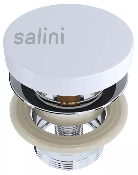 Донный клапан для раковины «Salini» D 502 16231WM с механизмом Клик-Клак белый матовый