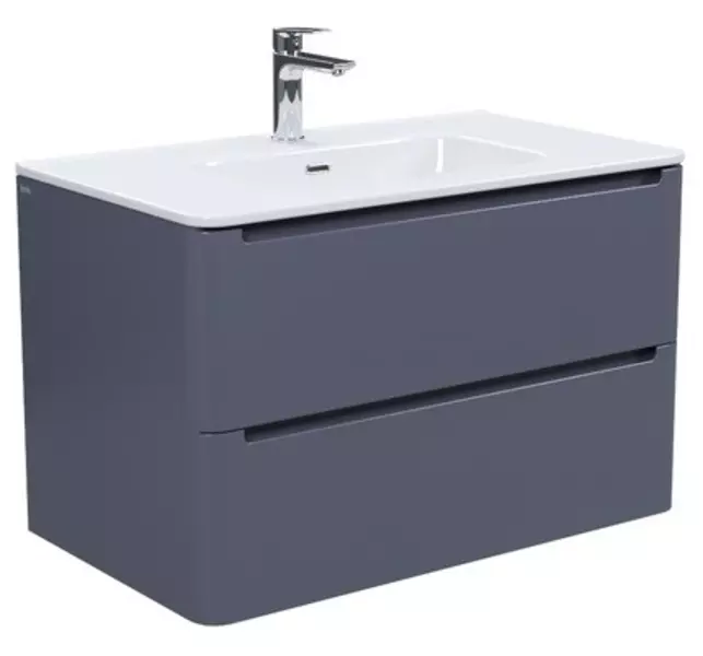 Тумба с раковиной «Iddis» Edifice 80 (Optima Home 80/47) подвесная тёмно-серая