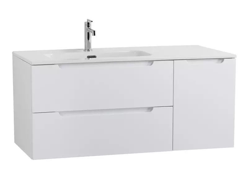 Тумба с раковиной «Belbagno» Etna 120 (121/46 BB1200ETL-L) подвесная Bianco Lucido левая