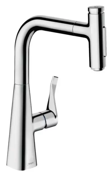 Смеситель для кухонной мойки «Hansgrohe» Metris Select M71 73822000 с выдвижным изливом хром