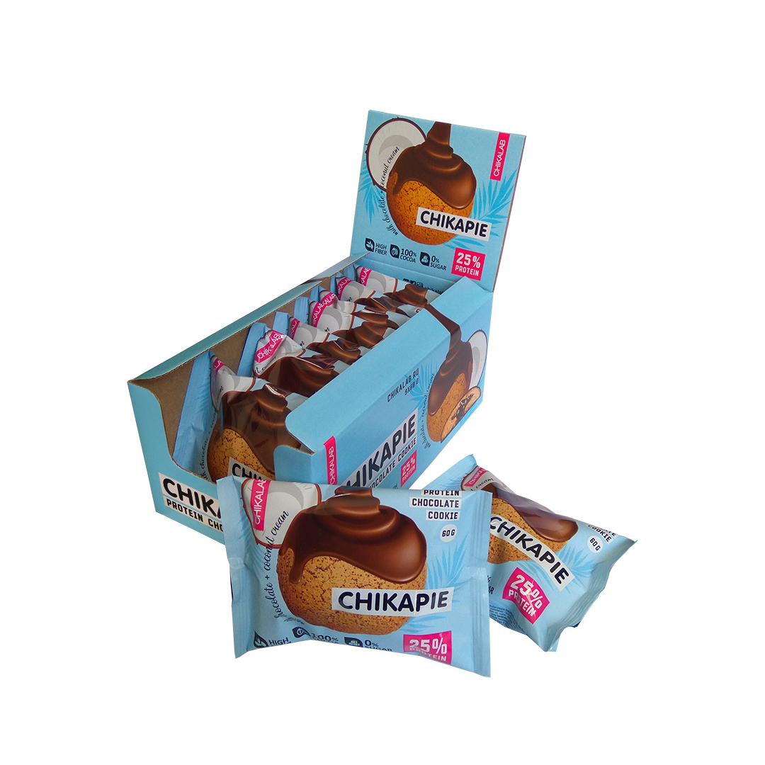 Протеиновое печенье Chikalab в шоколаде без сахара - Кокос с начинкой