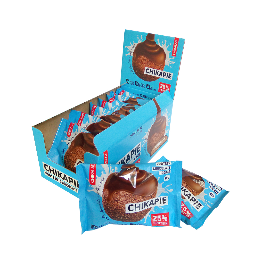 Протеиновое печенье Chikalab в шоколаде без сахара - Шоколад с начинкой