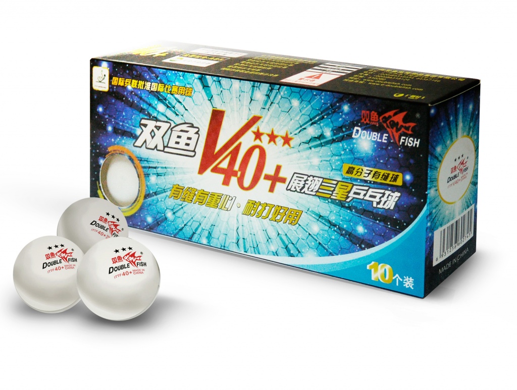  Мячи для настольного тенниса Double Fish 40+ Three star 3* Volant (ITTF) V111F
