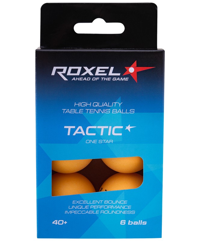   Дом Спорта Мячи для настольного тенниса Roxel 1* Tactic, 6 шт, оранжевый