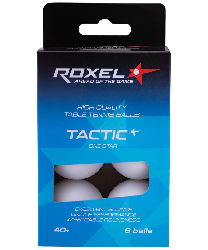  Мячи для настольного тенниса Roxel 1* Tactic, 6 шт, белый